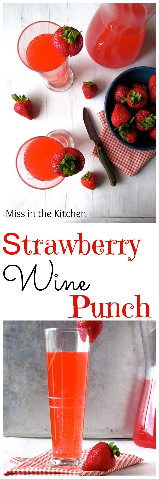 Recette de Cocktail au Punch au vin aux fraises de MissintheKitchen.com