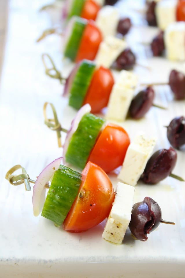 Greek Salad Skewers - Miss in the Kitchen