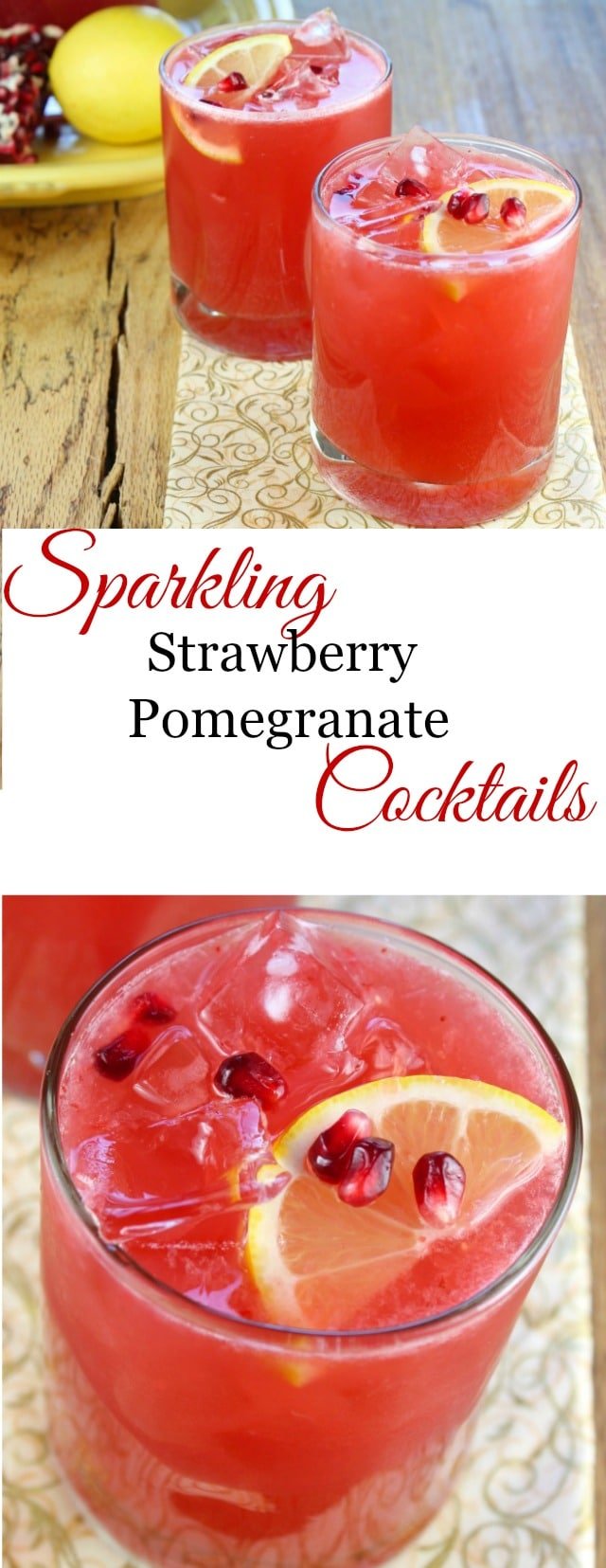 Sparkling Strawberry Pomegranate Cocktails - Miss in the Kitchen
