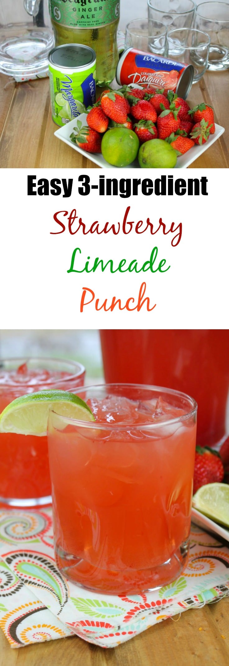 Easy Strawberry Limeade Punch - Miss in the Kitchen