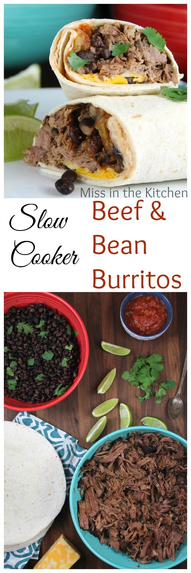 Beef And Bean Burritos Recipe ~ Miss In The Kitchen