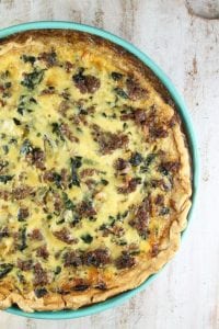 Sausage Spinach Quiche {VIDEO} - Miss in the Kitchen