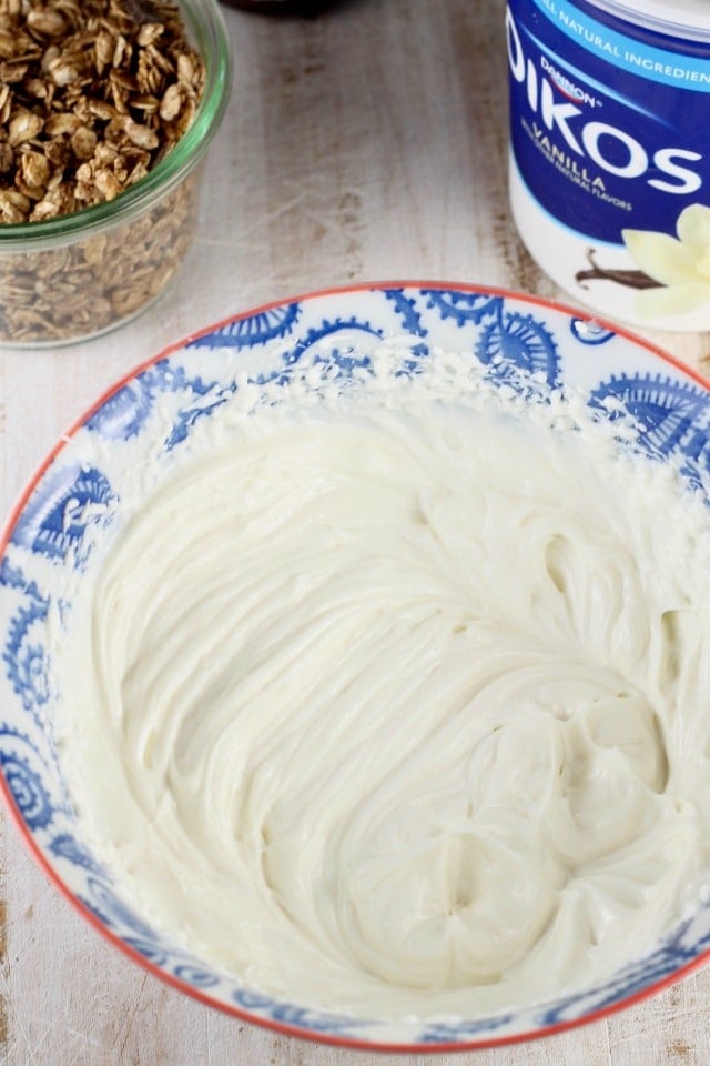 Whipped Cream Cheese and Yogurt for Breakfast Parfaits ~ MissintheKitchen.com #ad