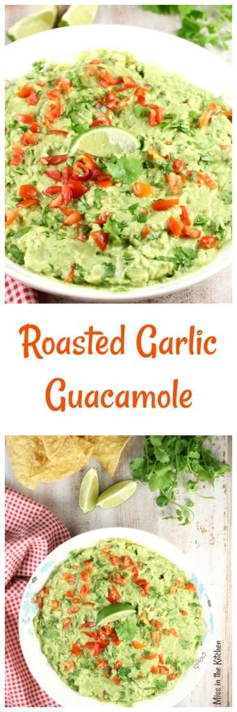 Roasted Garlic Guacamole Recipe - Miss in the Kitchen