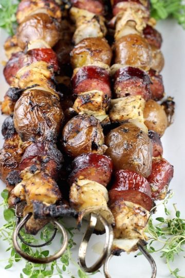 Smoked Sausage Chicken and Potato Kabobs - Miss in the Kitchen