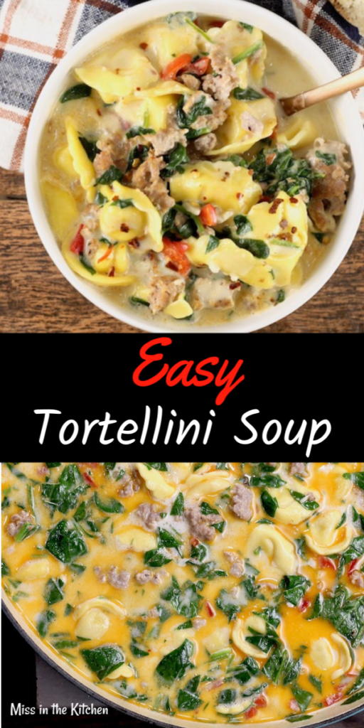 Easy Tortellini Soup Recipe {Video} - Miss in the Kitchen