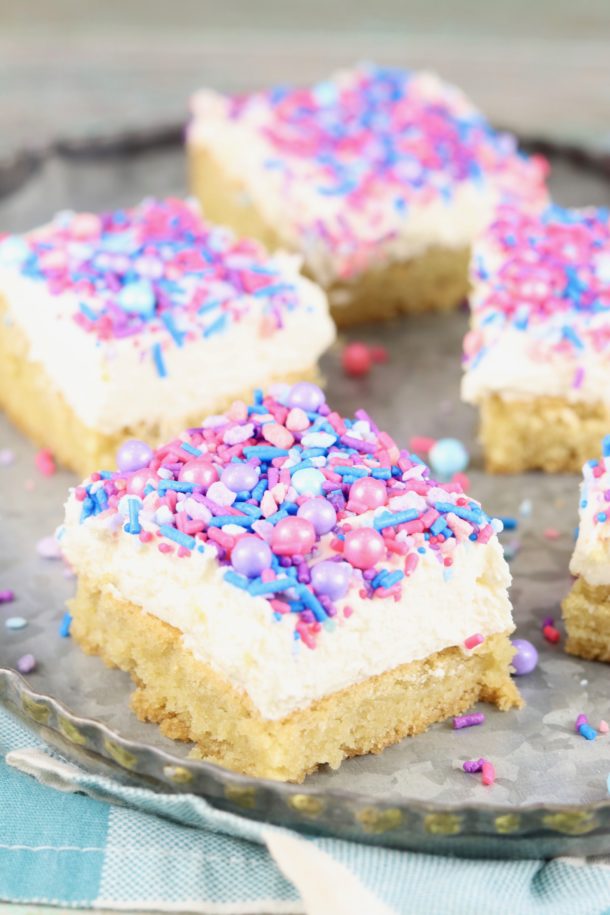 Frosted Cookie Bars {with Sprinkles} - Miss in the Kitchen