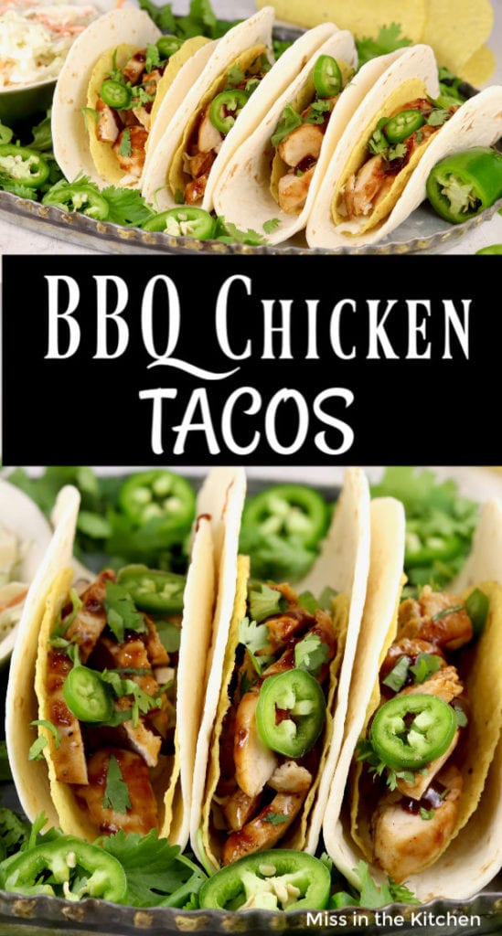 BBQ Chicken Tacos - Miss In The Kitchen