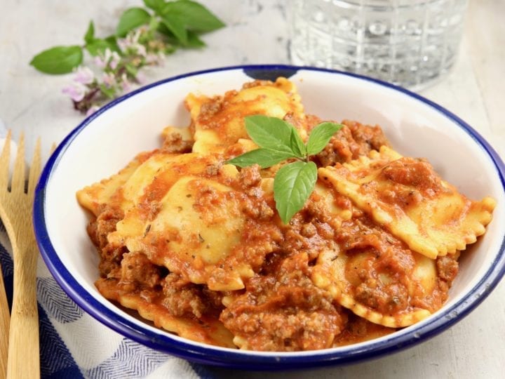 Ravioli Sauce {with ground beef} - Miss in the Kitchen