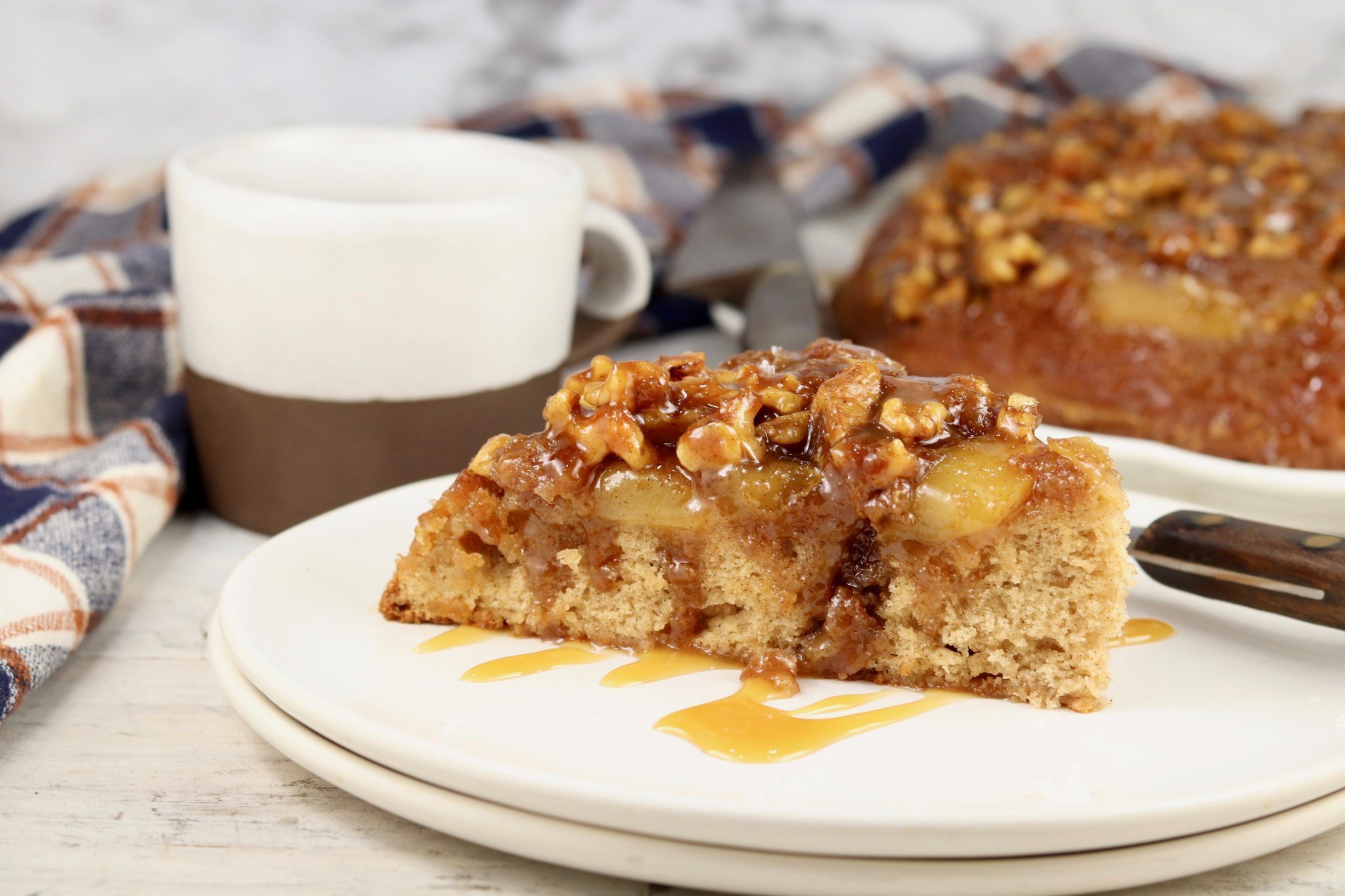 Apple Upside Down Cake {with Walnuts} - Miss in the Kitchen