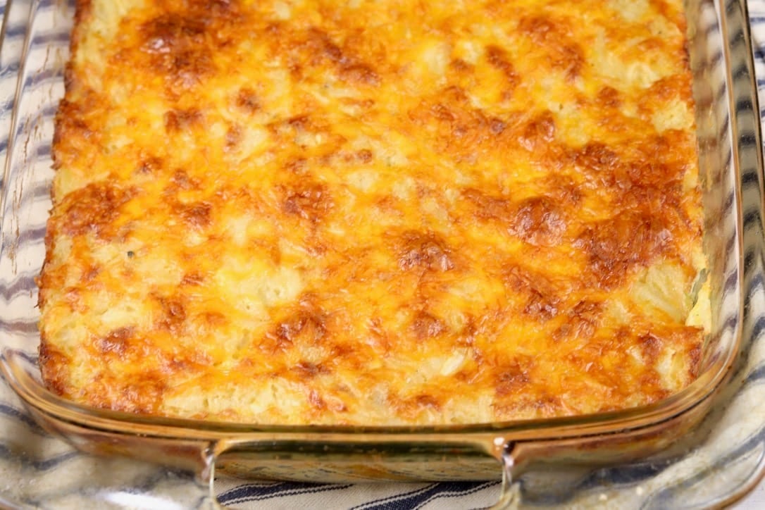 Cheesy Hashbrown Casserole Recipe - Miss In The Kitchen