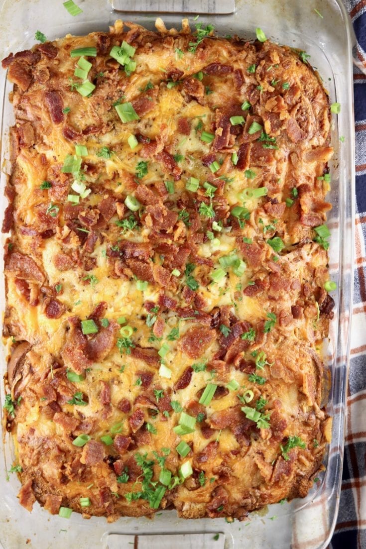 Breakfast Strata {Ham, Cheese & Bacon} - Miss in the Kitchen