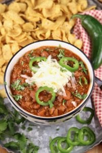 Chili {with Ground Beef & Pinto Beans} - Miss in the Kitchen
