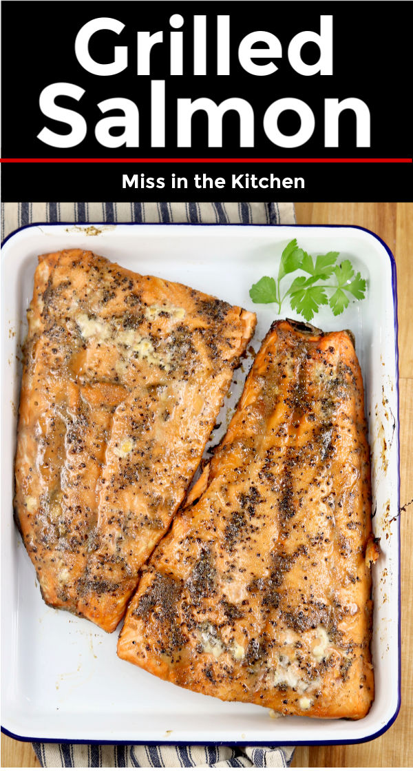 Grilled Salmon {With Malt Vinegar Glaze} - Miss in the Kitchen