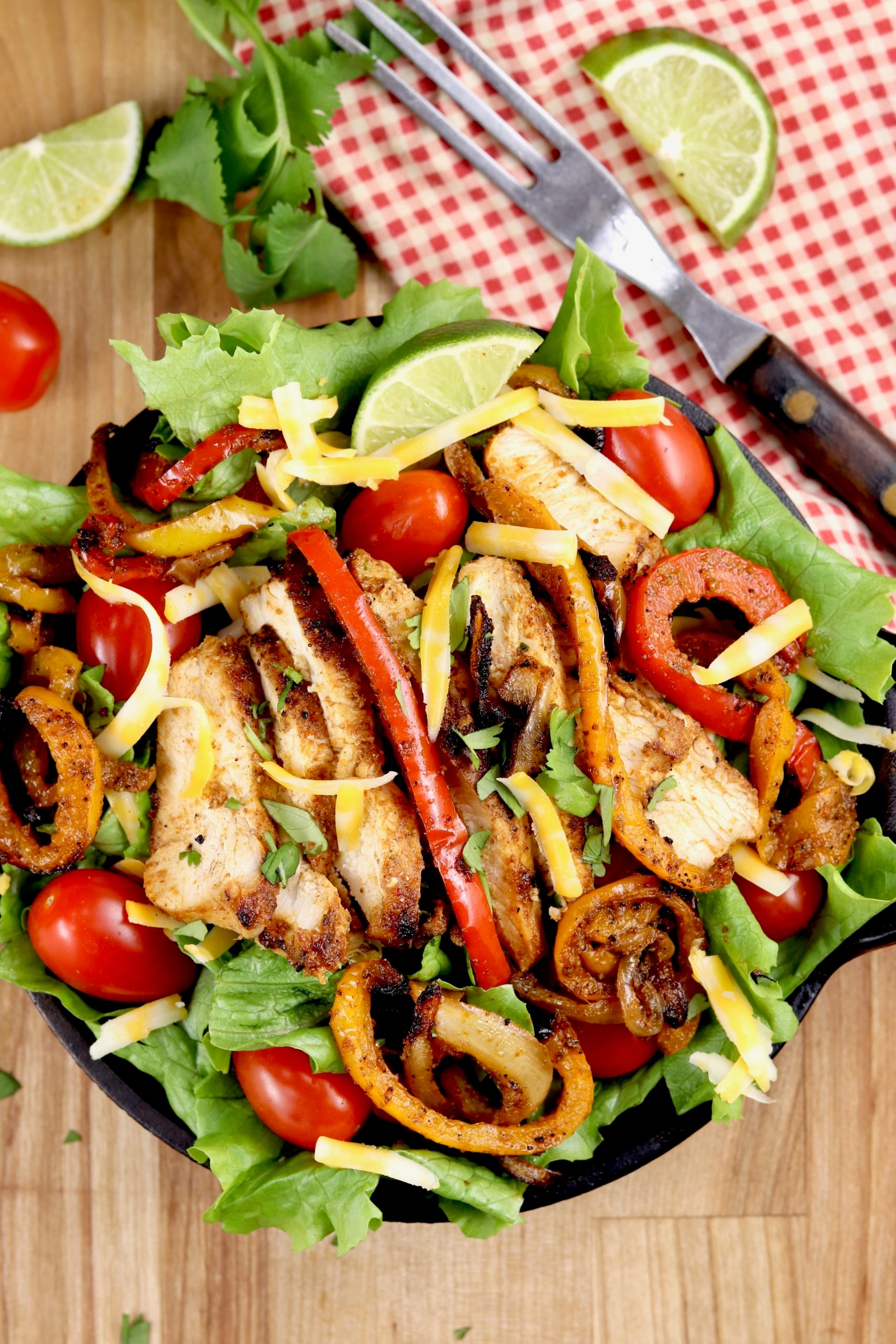 Grilled Chicken Fajita Salad With Salsa Ranch - Miss In The Kitchen