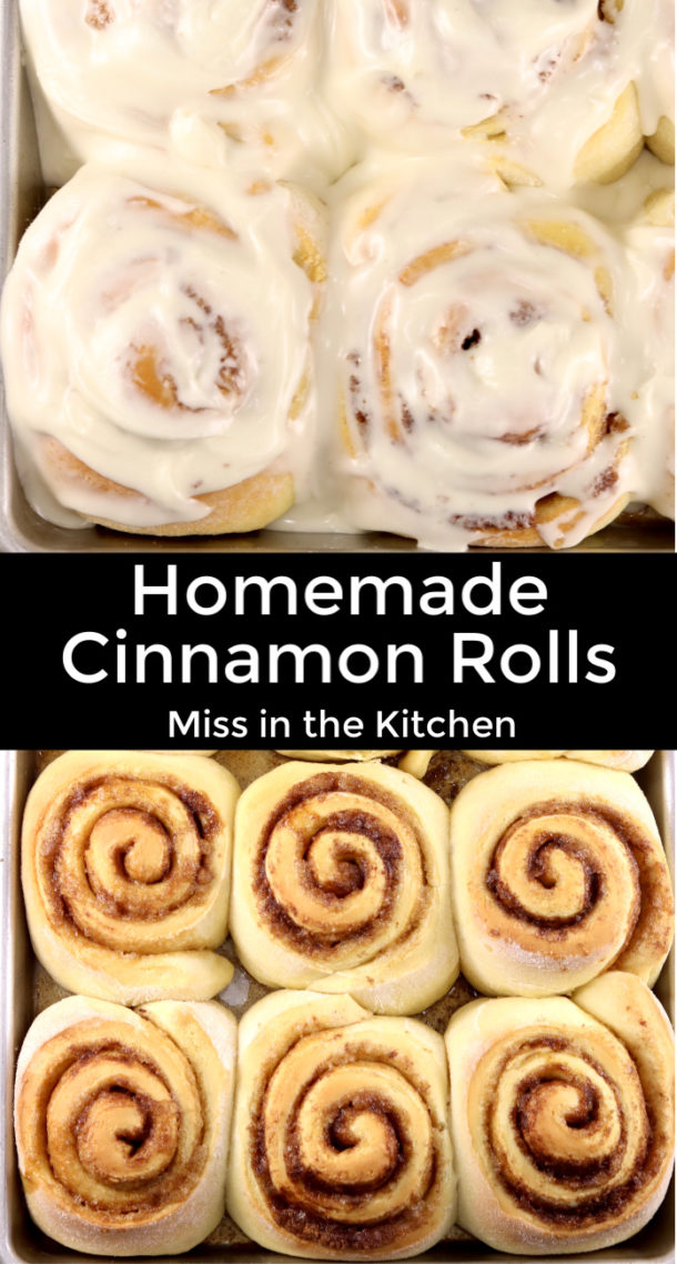 Homemade Cinnamon Rolls with Cream Cheese Icing - Miss in the Kitchen