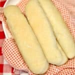 Breadsticks on a plate.