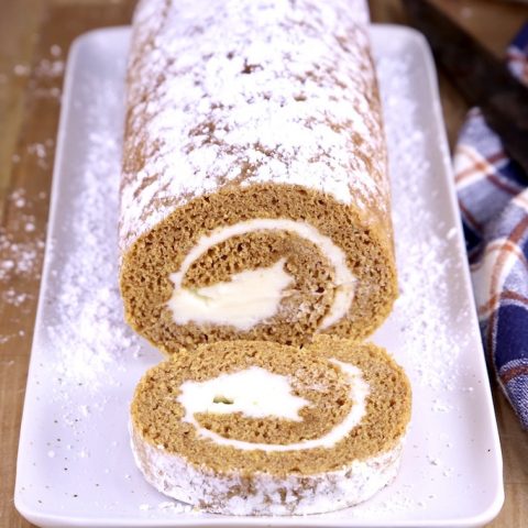 Pumpkin Roll {with Cream Cheese Icing} - Miss in the Kitchen