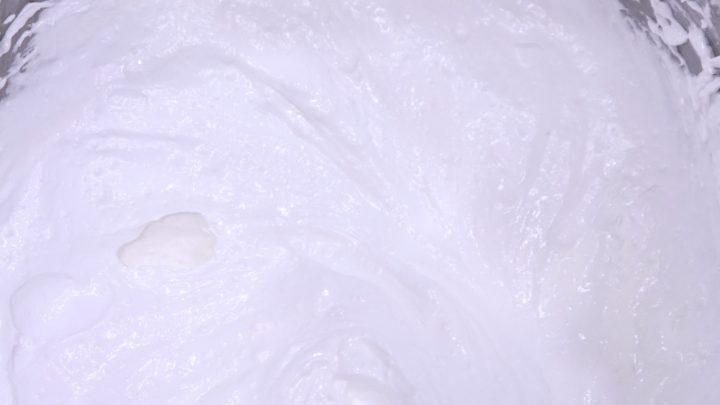 boiled icing in a mixer bowl