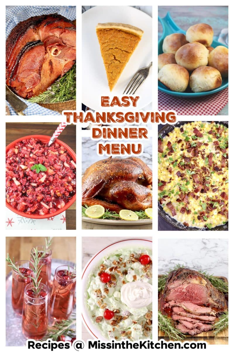 Thanksgiving menu collage - text overlay.