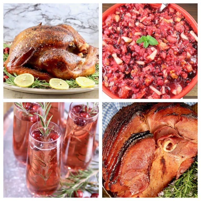 Collage of Thanksgiving recipes.