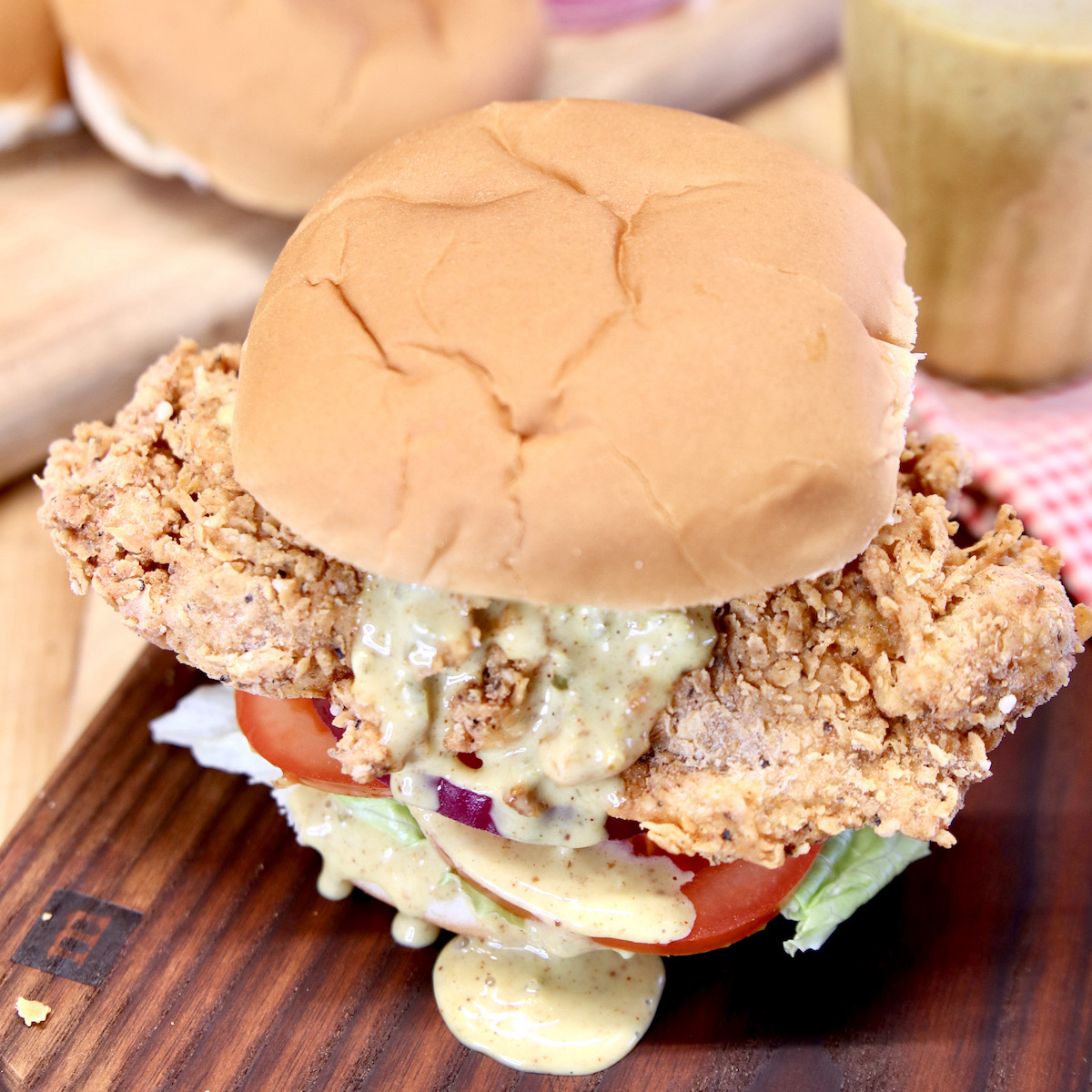 FRIED CHICKEN SANDWICH, ICE CREAM, CRISPY, TENDER