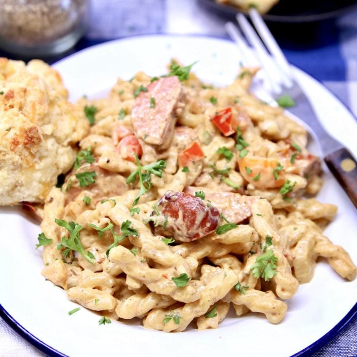 Creamy Cajun Sausage Pasta - Miss in the Kitchen