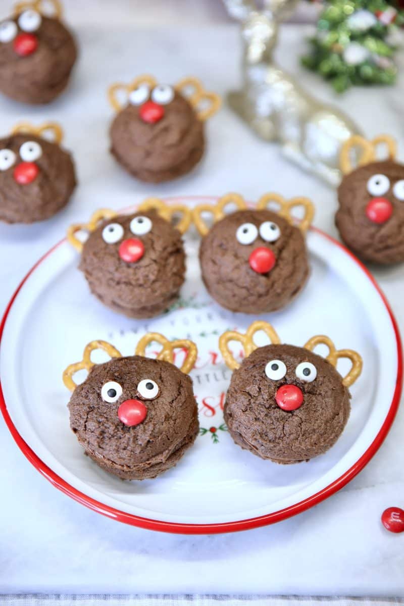 Reindeer Cake Mix Cookies - Miss in the Kitchen