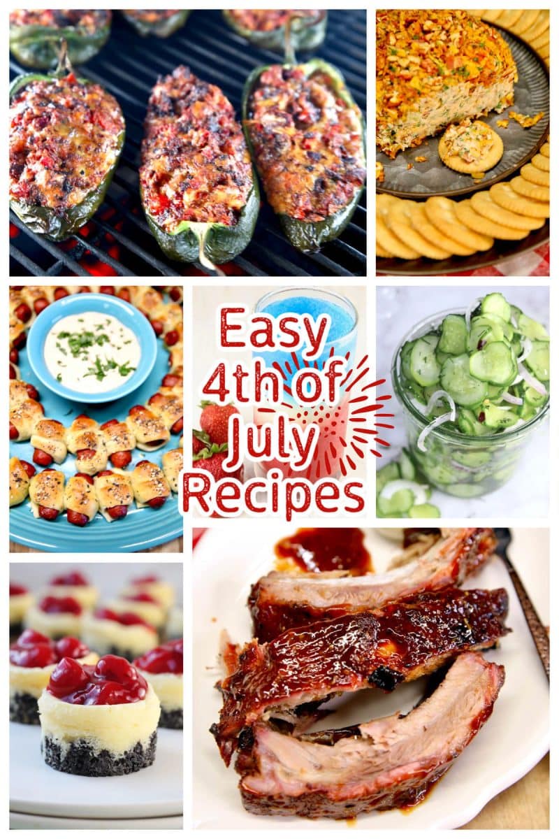 Easy July 4th Recipes collage with text overlay.