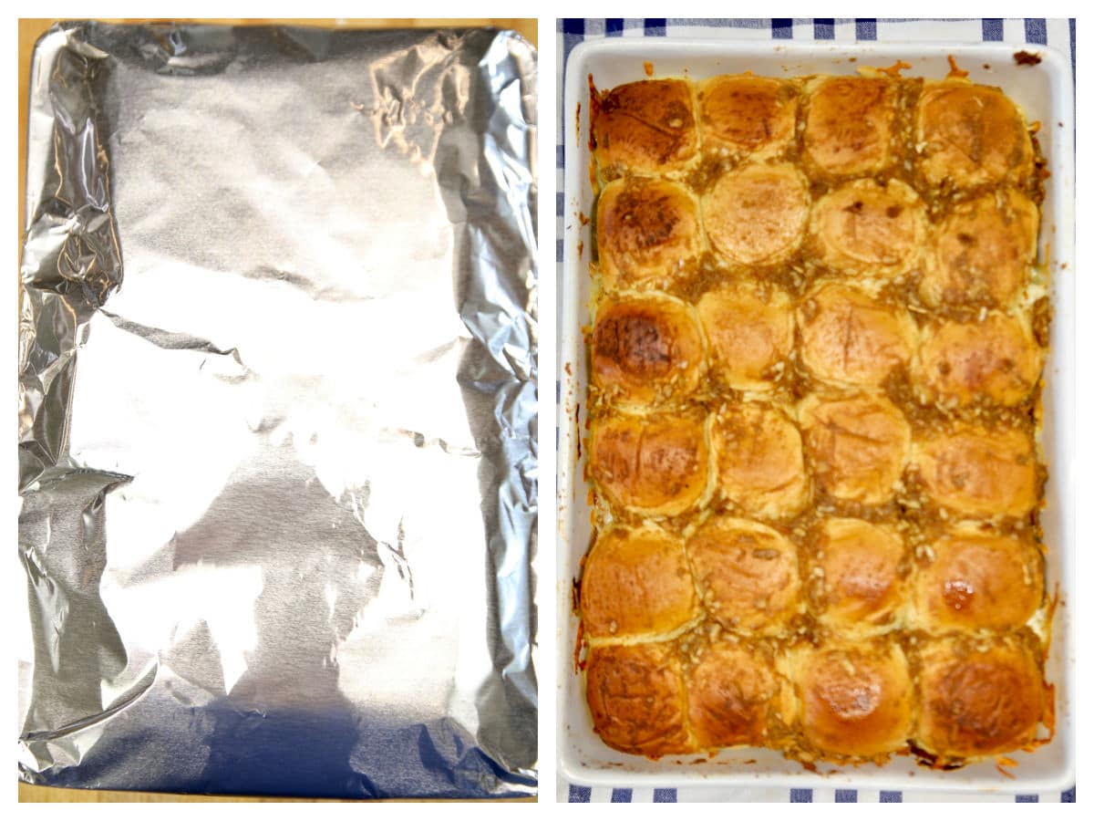 Collage: baking sliders in 