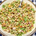 Black eyed pea salad in a bowl.