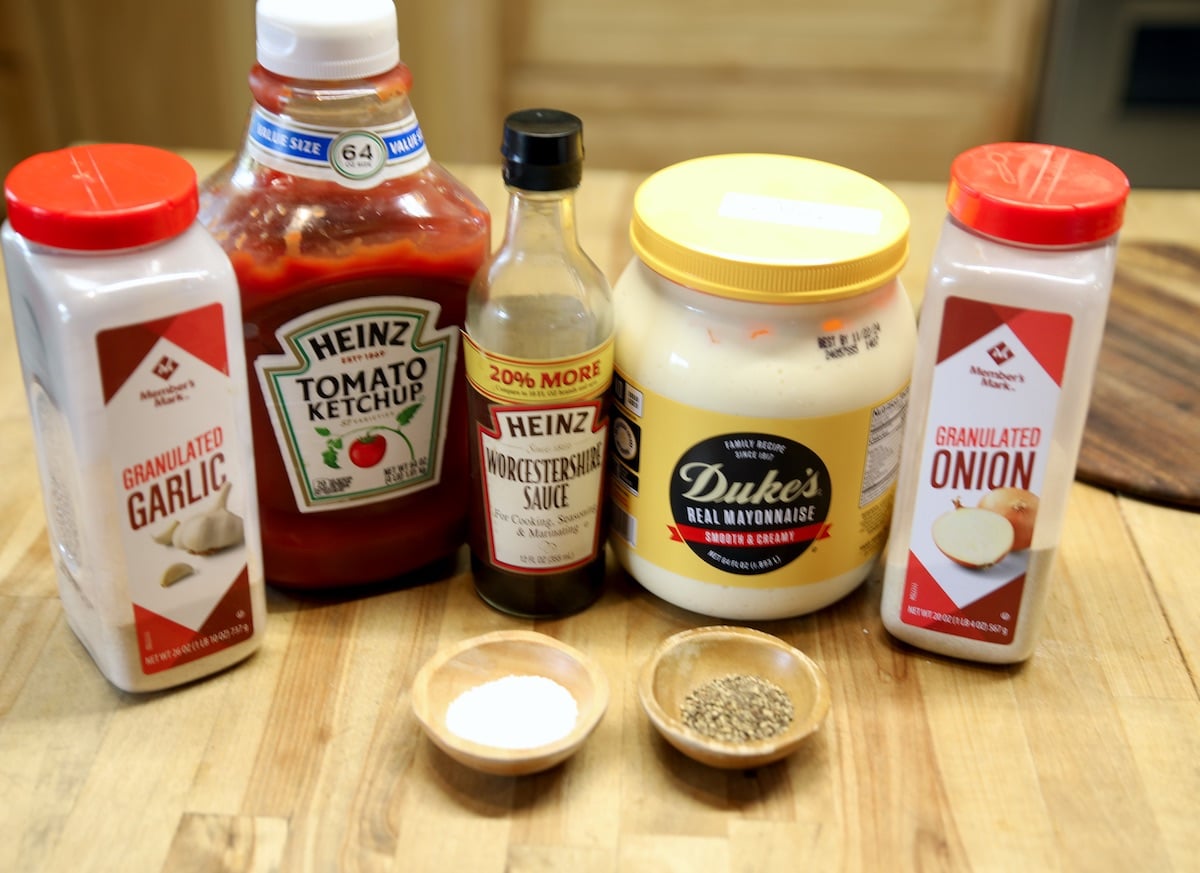 Ingredients for fry sauce.