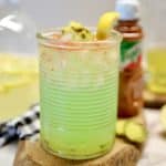 Pickle lemonade in a glass.