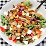 Steak salad in a bowl.