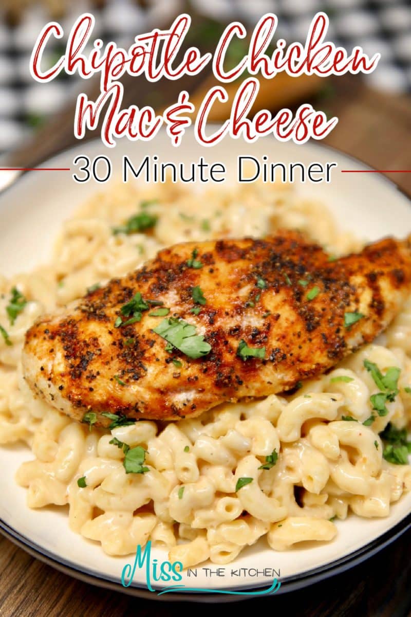 Chipotle chicken with smoked gouda mac and cheese.