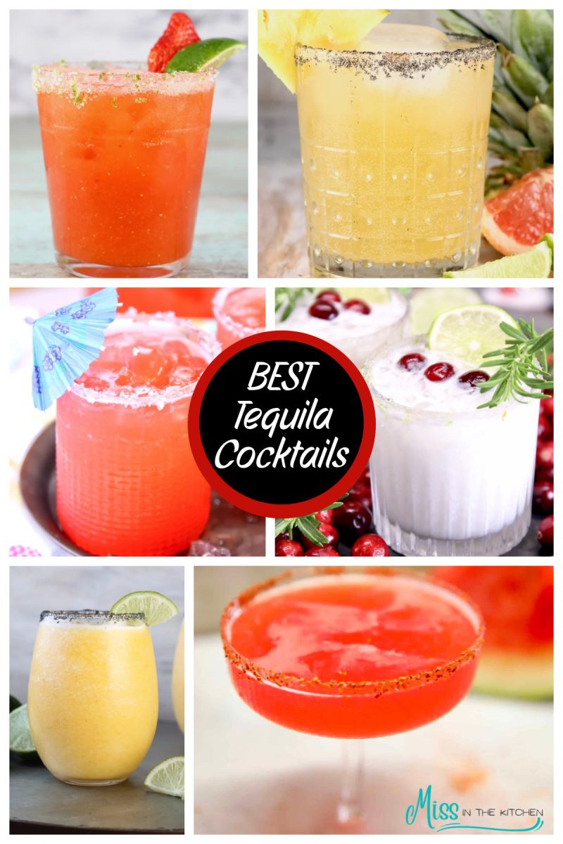 Collage of best tequila cocktails - text overlay.