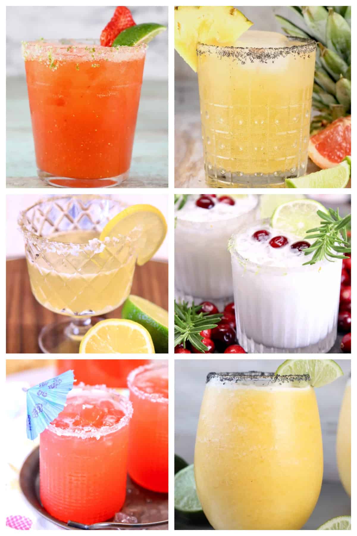 Collage of tequila cocktails. 