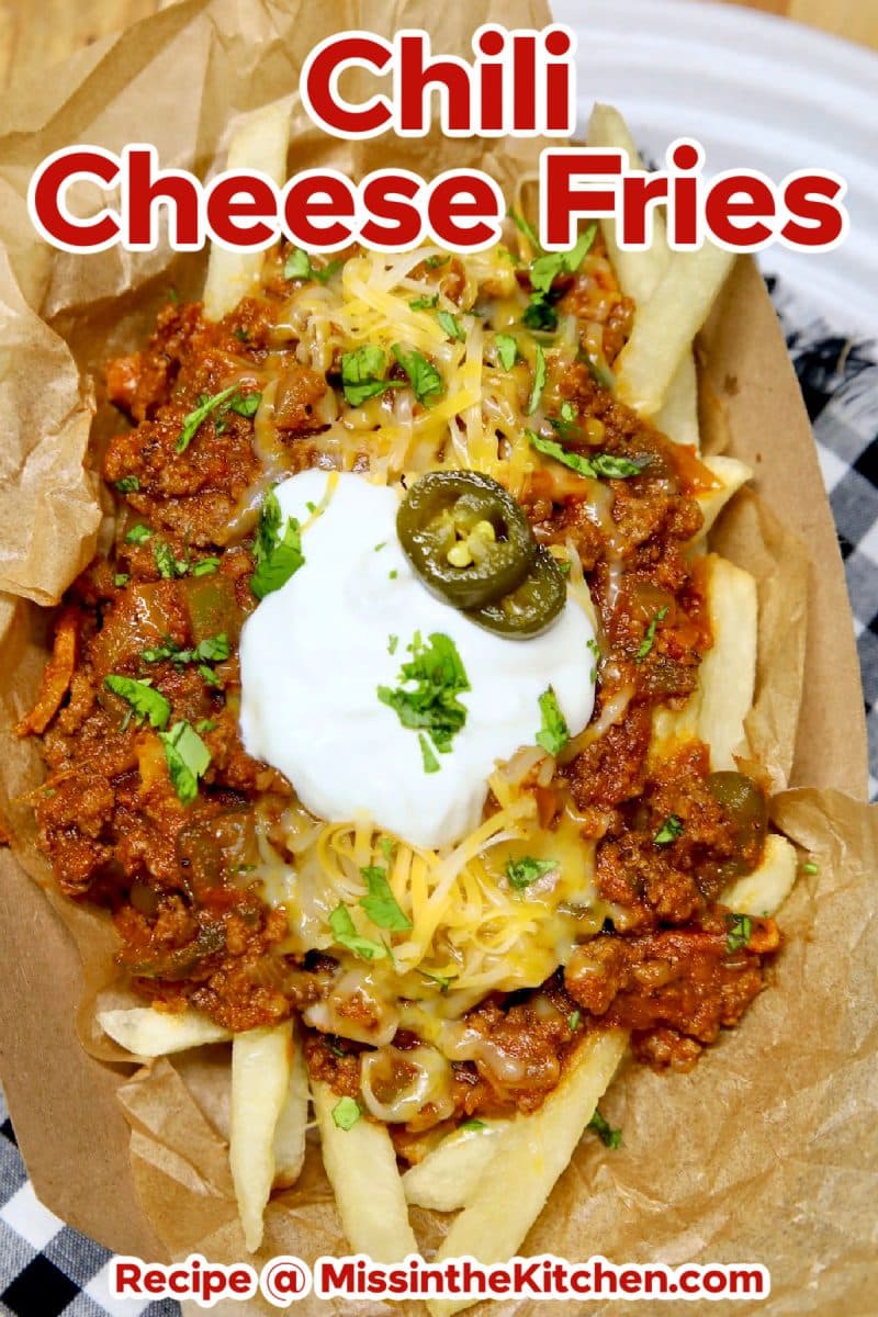 Chili Fries in a boat - text overlay.