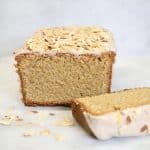 Cinnamon pound cake loaf, sliced.