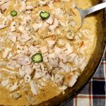 Pan of creamy Cajun chicken.