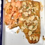 Maple Mustard Salmon with toasted almonds.